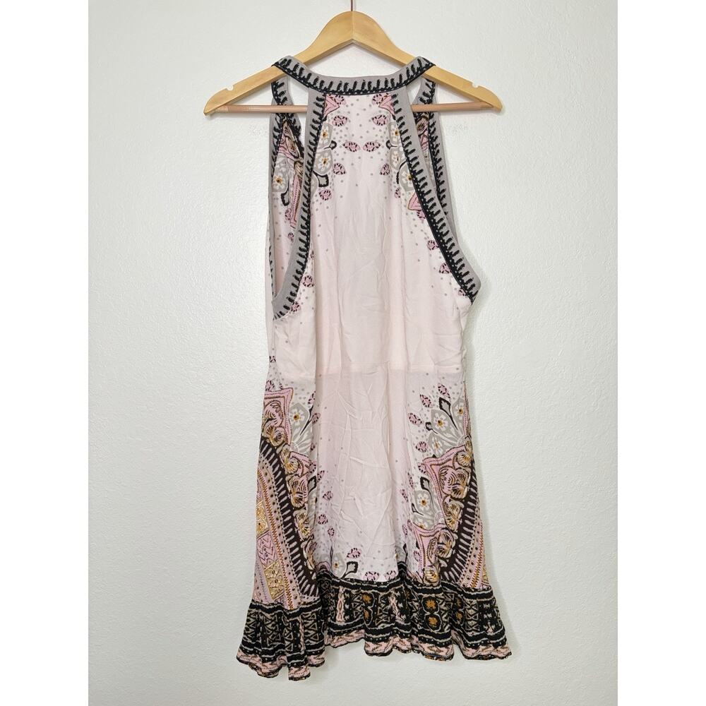 Free People Steal The Sun Woven Printed Tunic/Dress Cream Combo Rayon Sz Large - Picture 3 of 3